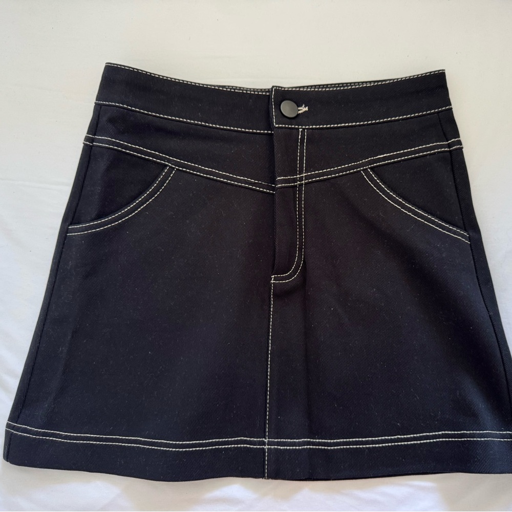 Classic Black Denim Skirt/ great quality fabric/ New without tag/ size S
